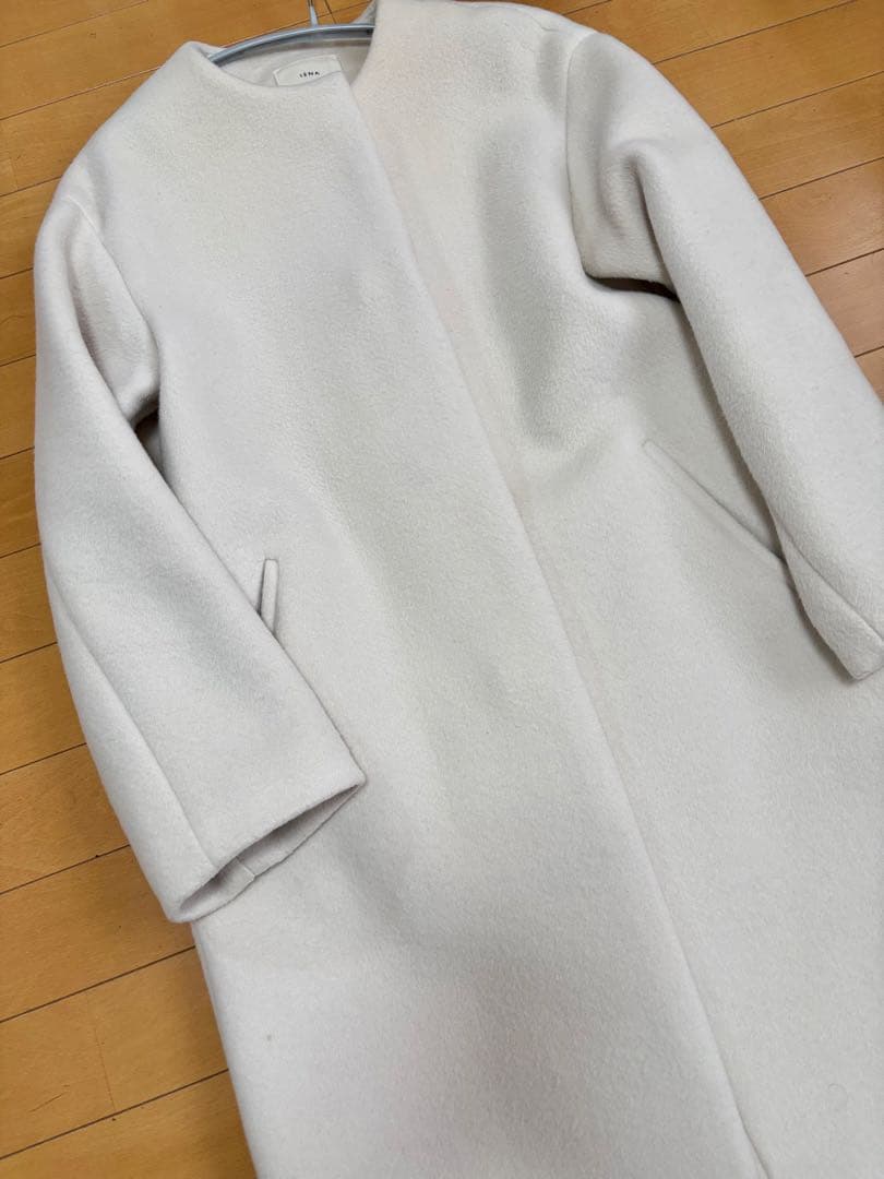 IENA ラムウールノーカラーコート #ナチュラル