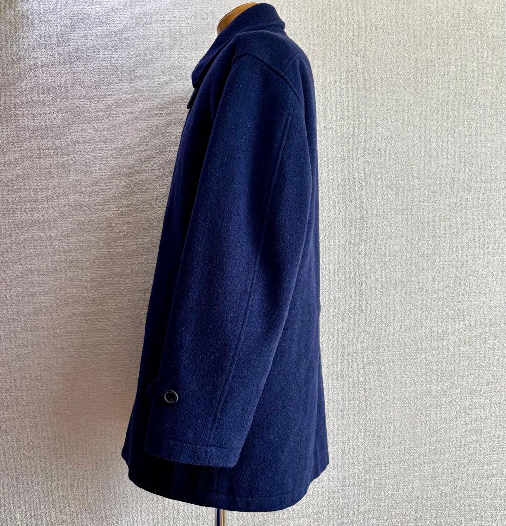 希少 90s ポロバイラルフローレン 中綿入りステンカラーコート ネイビー系