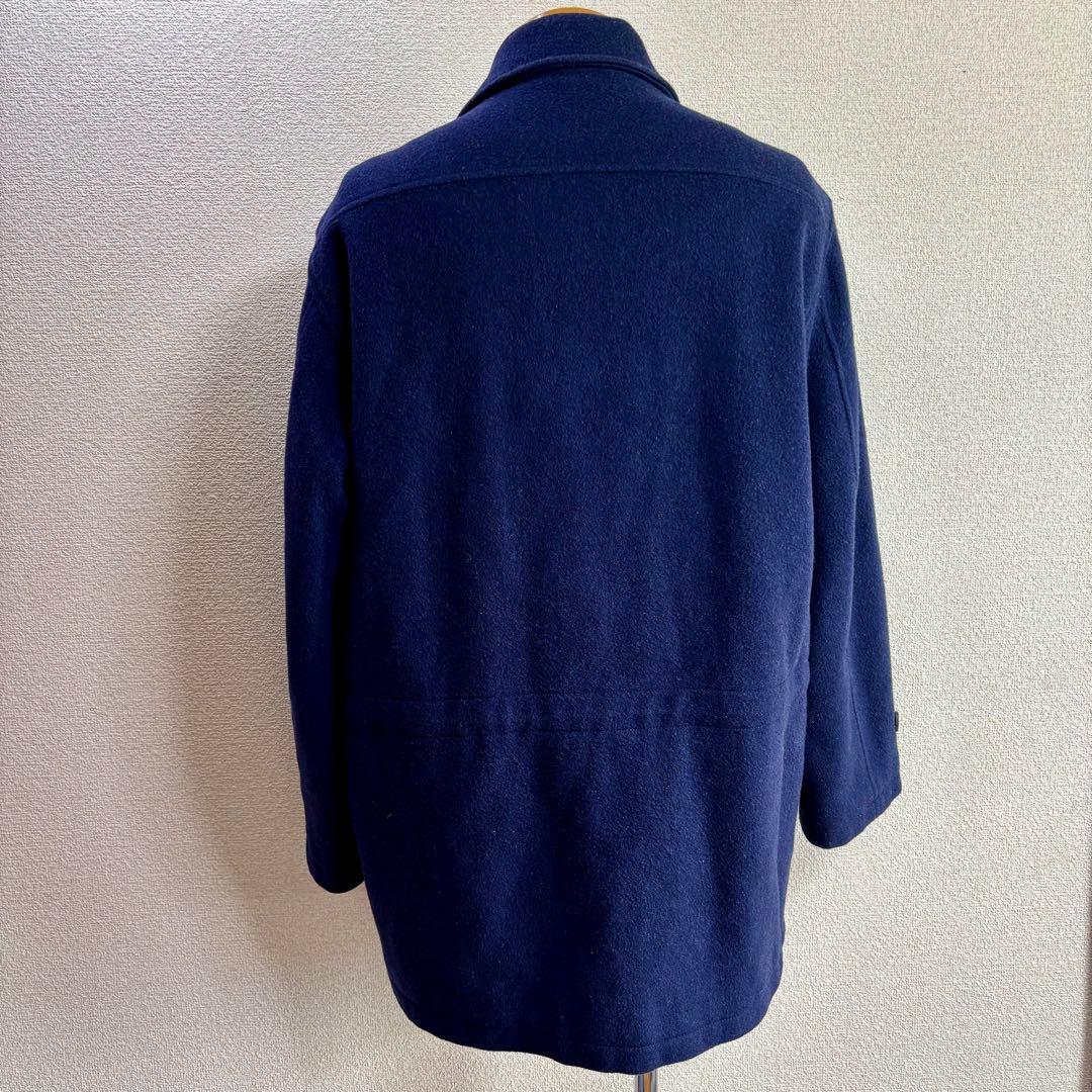 希少 90s ポロバイラルフローレン 中綿入りステンカラーコート ネイビー系