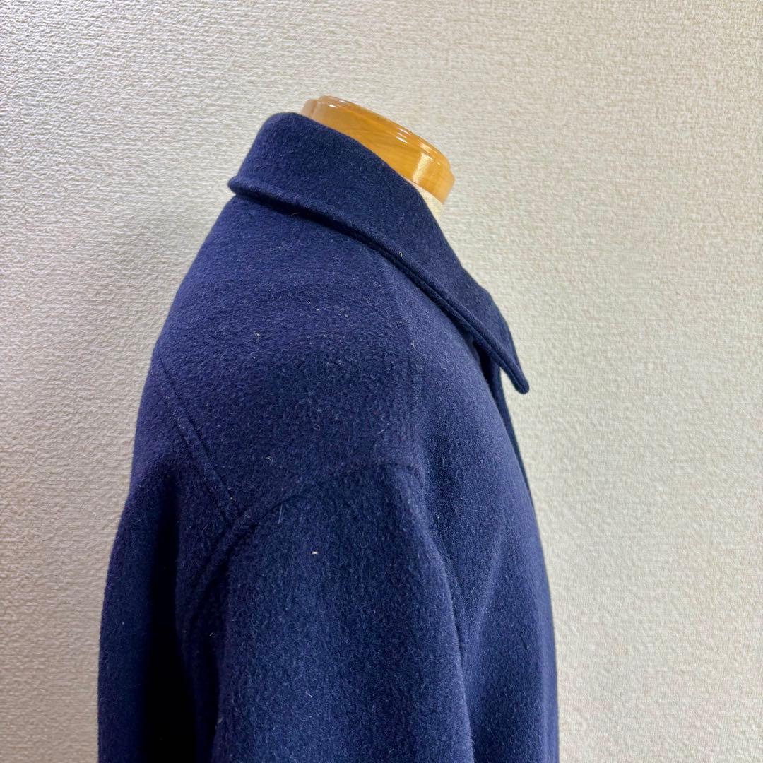 希少 90s ポロバイラルフローレン 中綿入りステンカラーコート ネイビー系