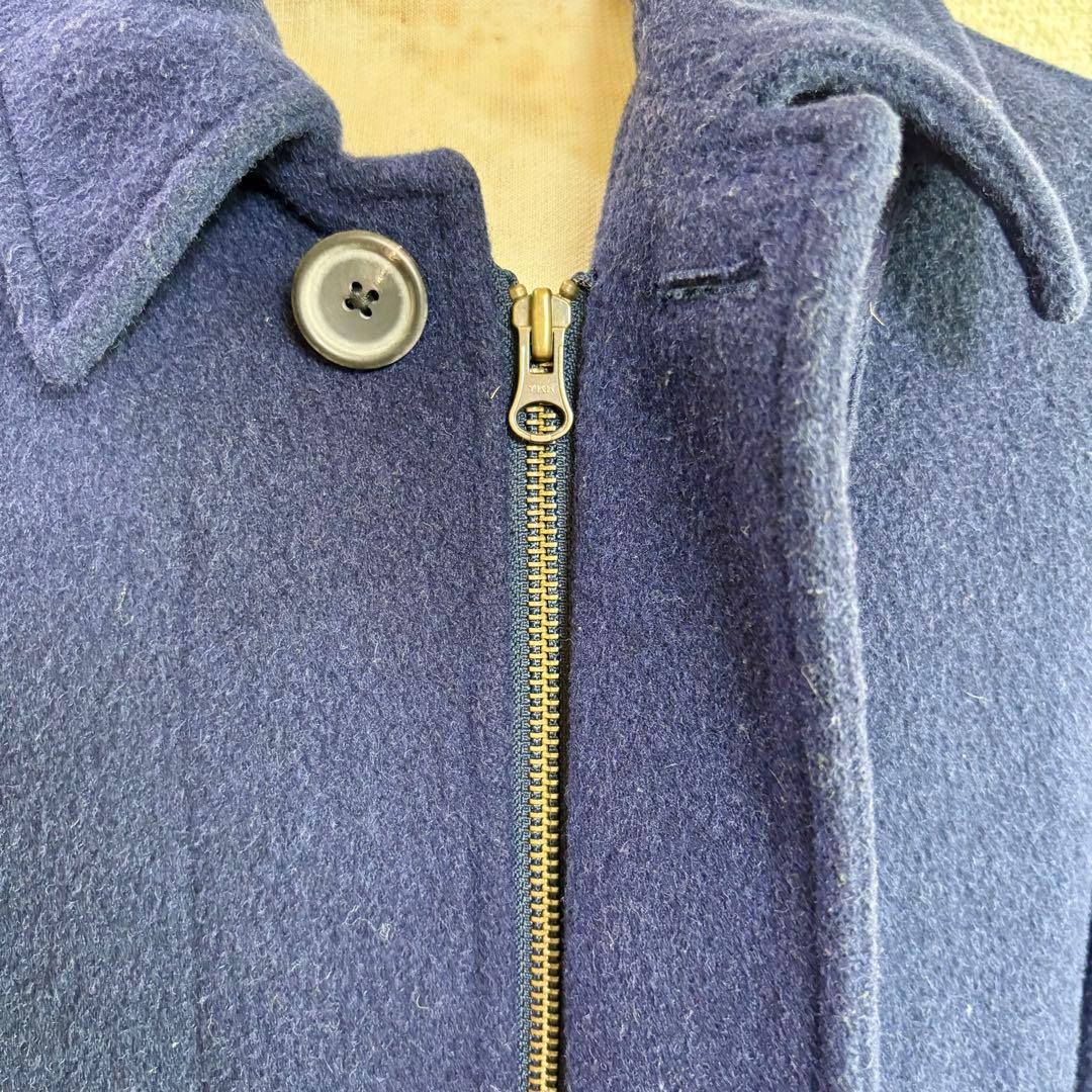 希少 90s ポロバイラルフローレン 中綿入りステンカラーコート ネイビー系