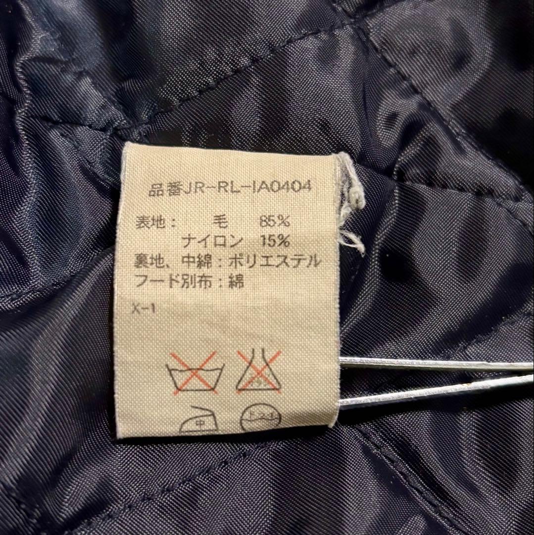 希少 90s ポロバイラルフローレン 中綿入りステンカラーコート ネイビー系