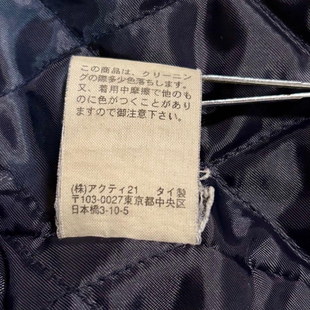 希少 90s ポロバイラルフローレン 中綿入りステンカラーコート ネイビー系