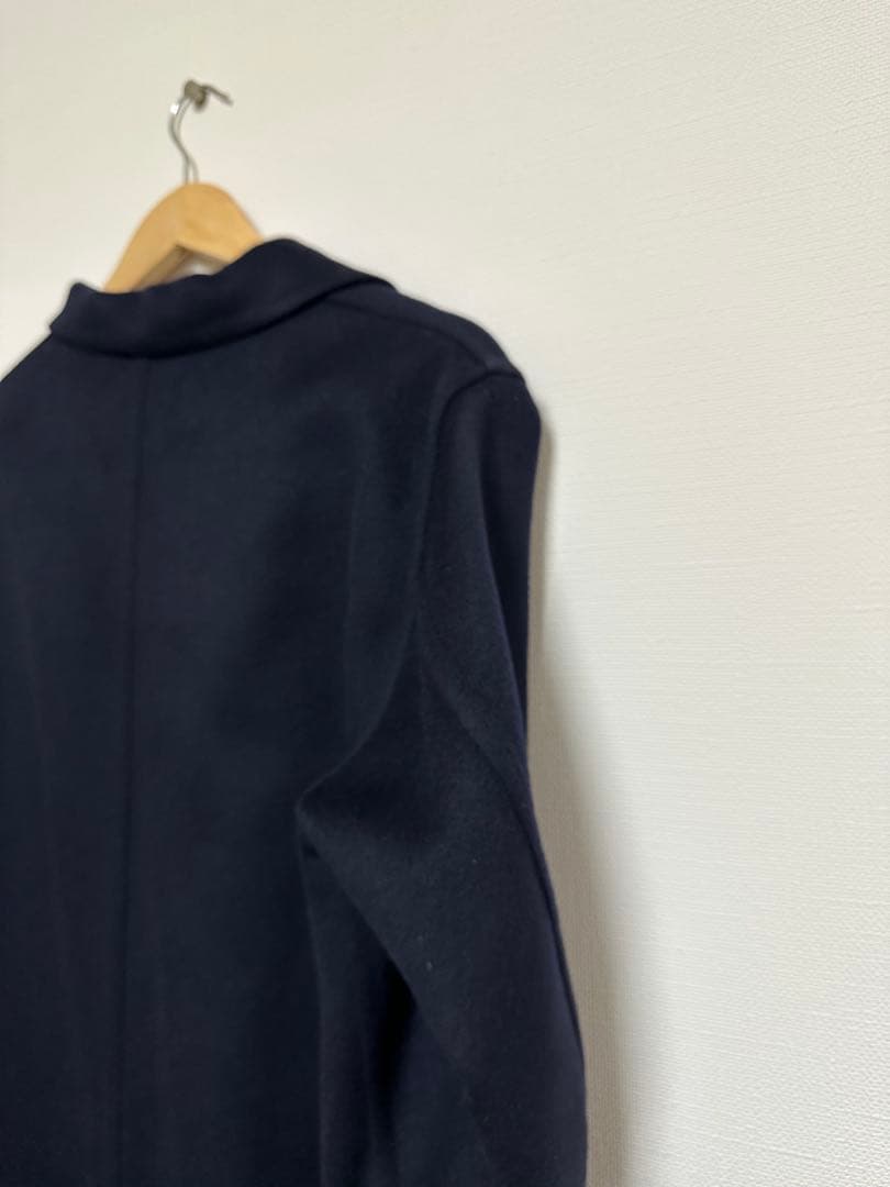 ＋J カシミヤブレンドチェスターロングコートL ネイビー
