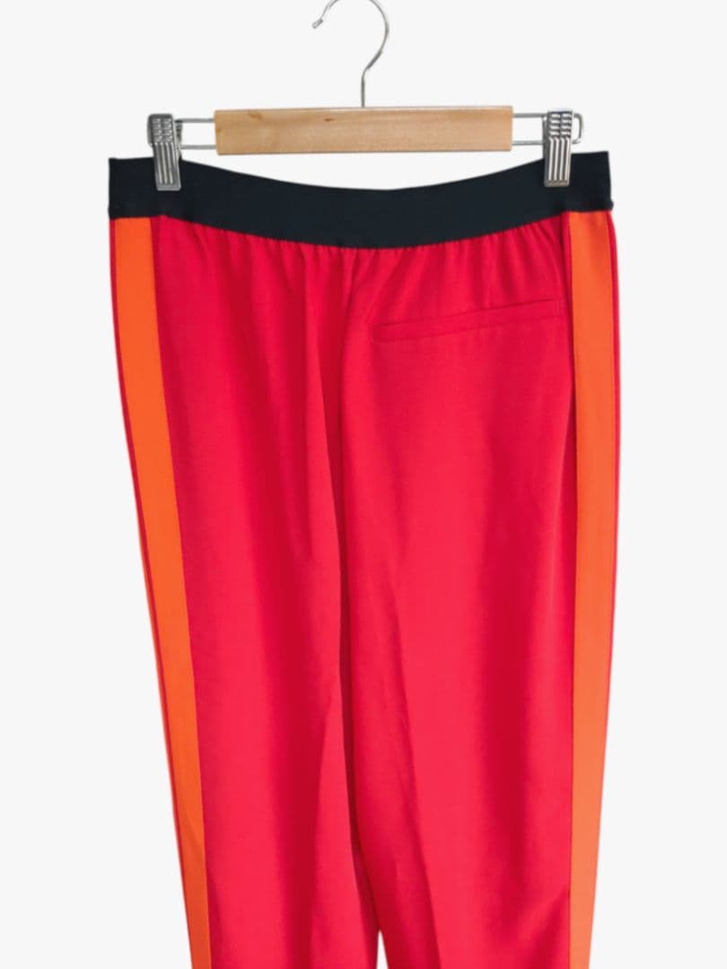 新品 LACOSTE レディースジャージ サイドライン ワイドトラックパンツ