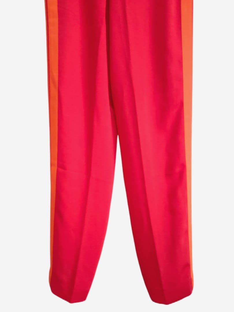 新品 LACOSTE レディースジャージ サイドライン ワイドトラックパンツ