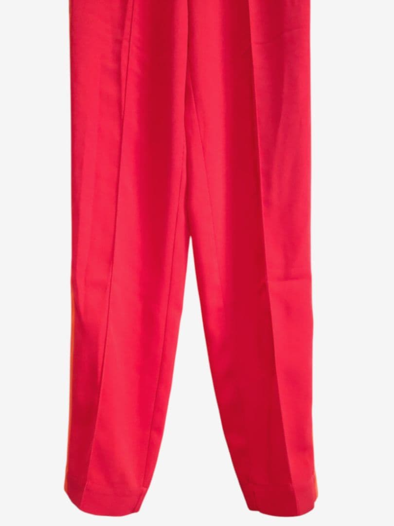 新品 LACOSTE レディースジャージ サイドライン ワイドトラックパンツ