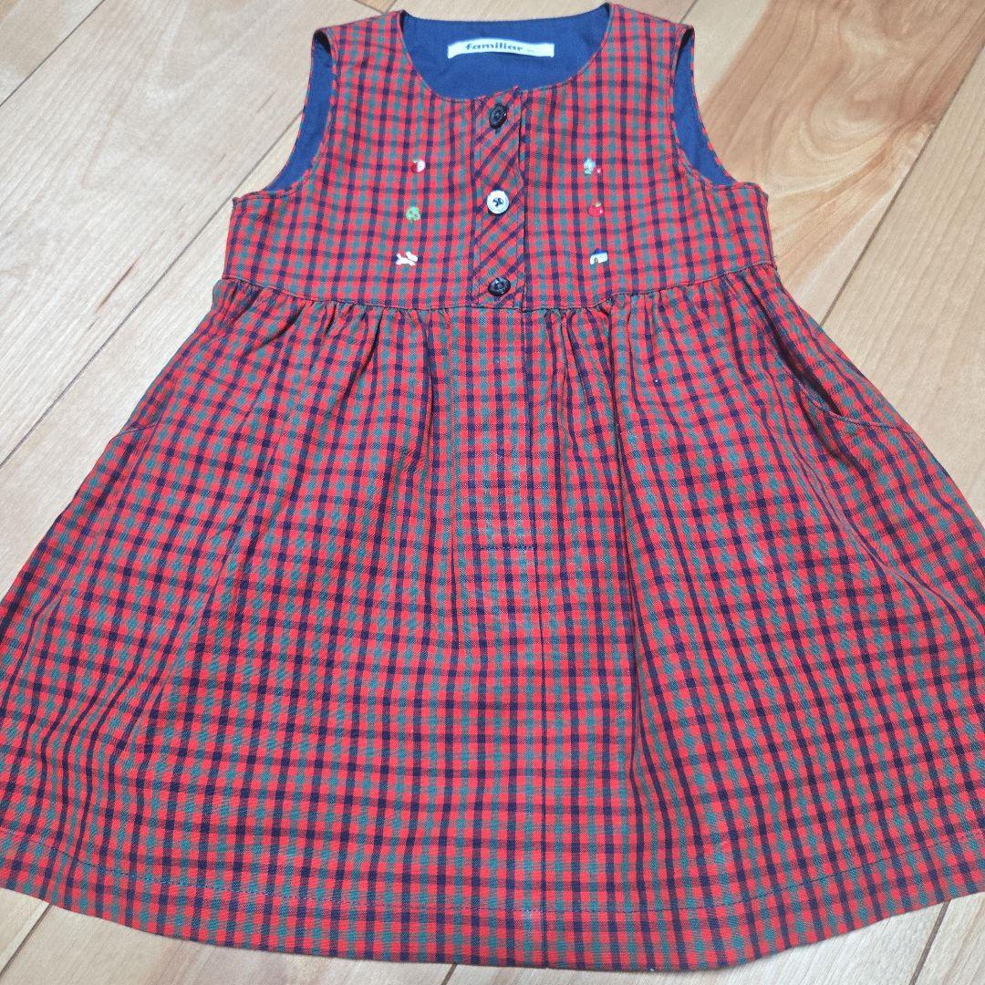 familiar】ファミリア ワンピース チェック柄 キッズ 160 ワンピース