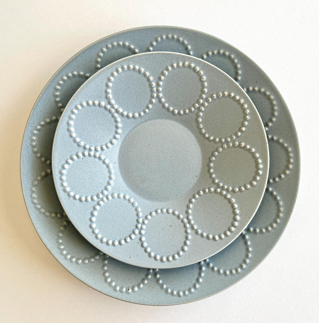 【大・小セット】ミナペルホネン 皿 タンバリン ライトブルー プレート