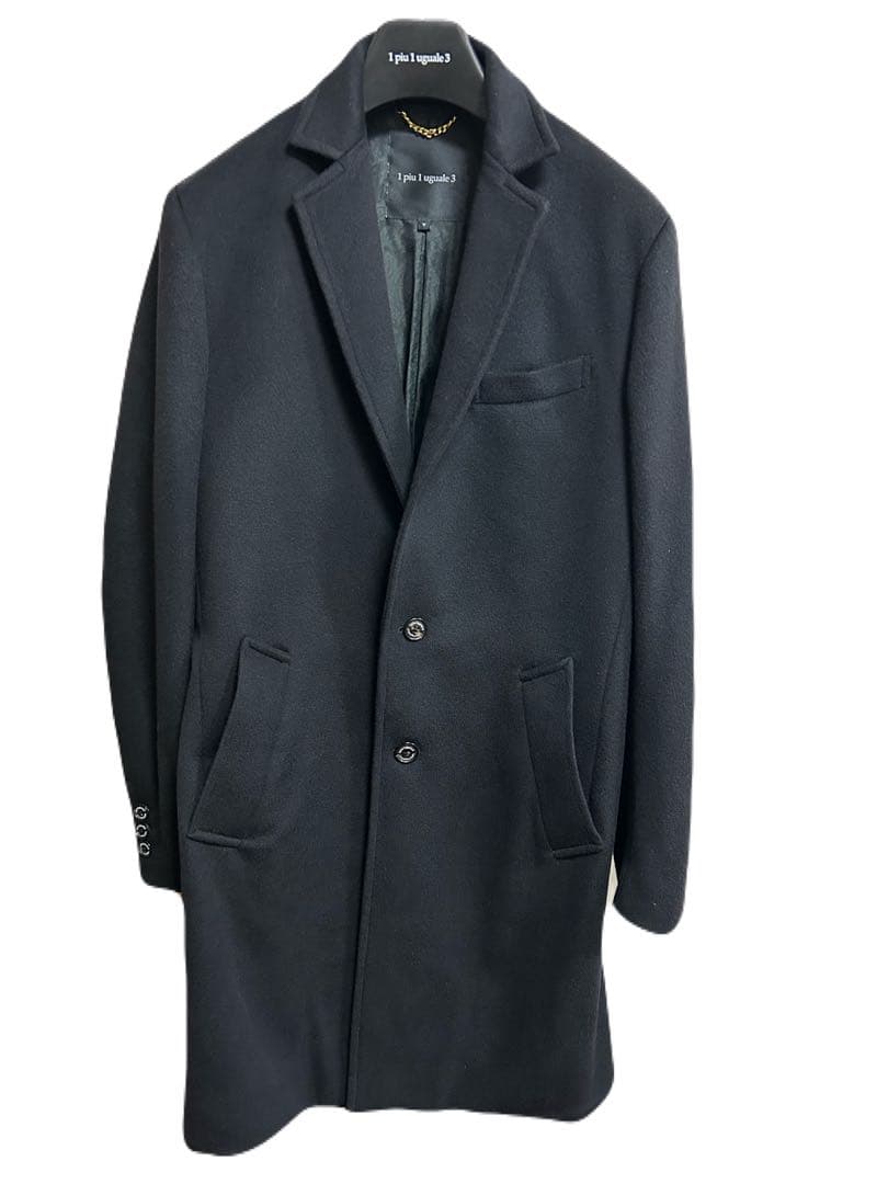 1piu1uguale3 最高級イタリアカシミアチェスターコート美品V定価26万