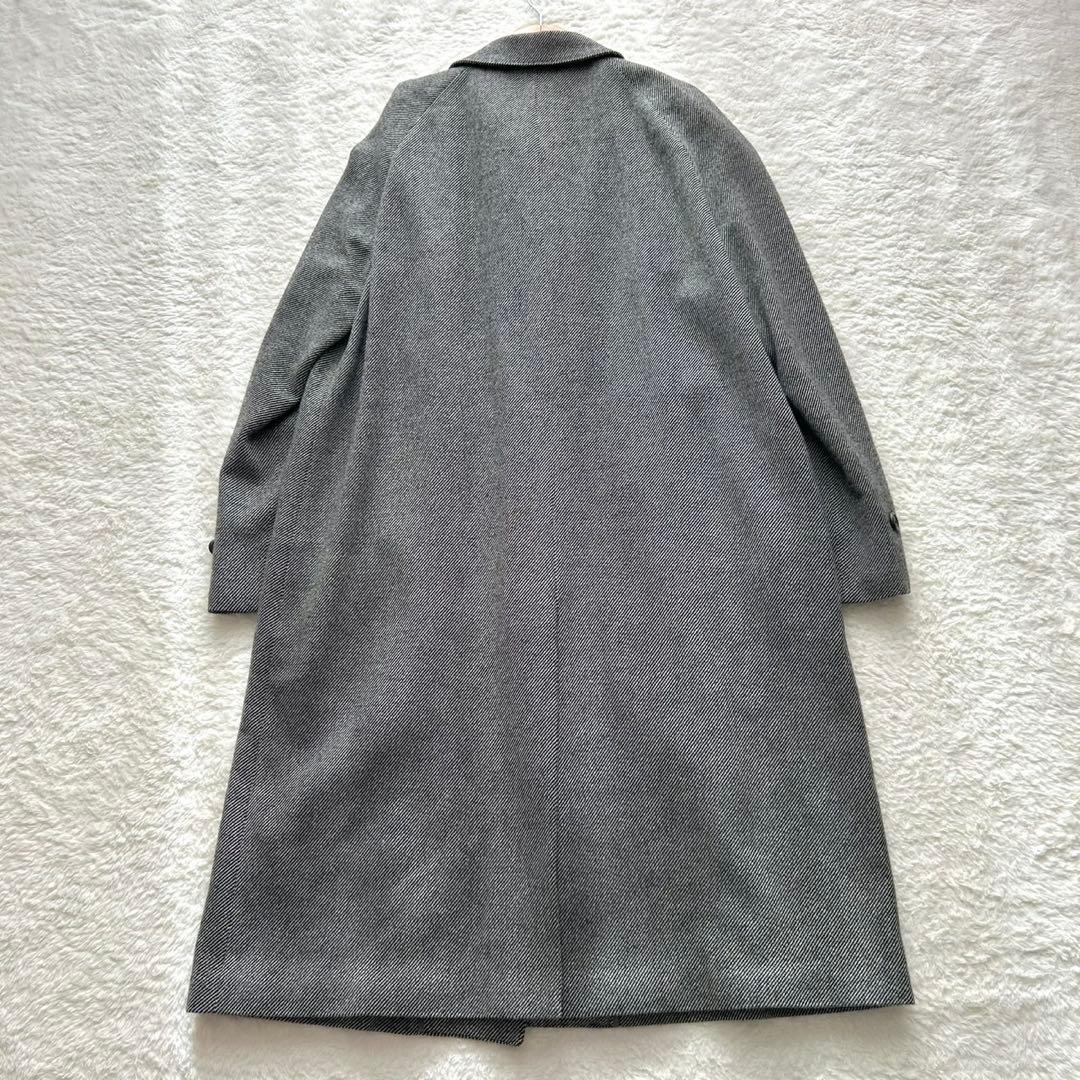 【高級】イヴサンローラン カシミヤ ヘリンボーン ロング 比翼コート XL