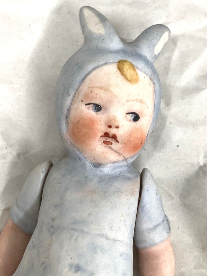 ［O82］ビスクドール うさぎ女の子 2体セット ミニョネット アンティーク人形