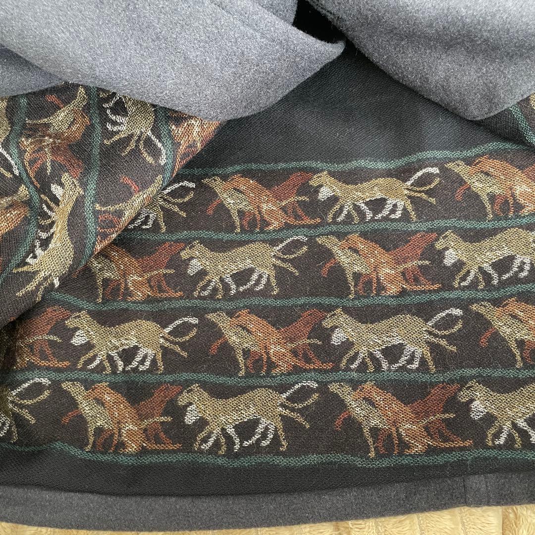 BALENCIAGA バレンシアガ ダブルブレストコート　本革　ウール 深緑