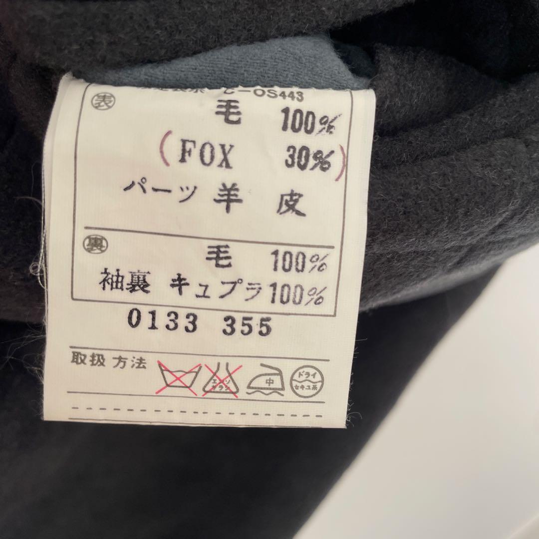 BALENCIAGA バレンシアガ ダブルブレストコート　本革　ウール 深緑