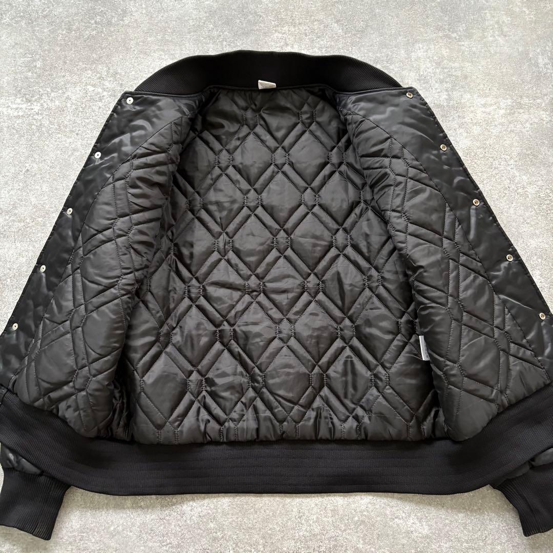 Majestic】マジェスティック ワッペン総柄 スタジャン キルティング 黒