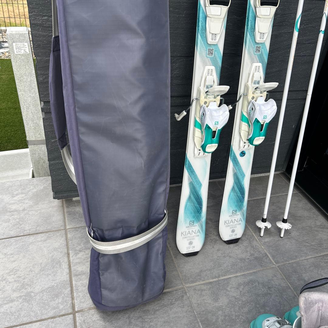 サロモン　スキー板　137cm バッグ付き　LEKIストック