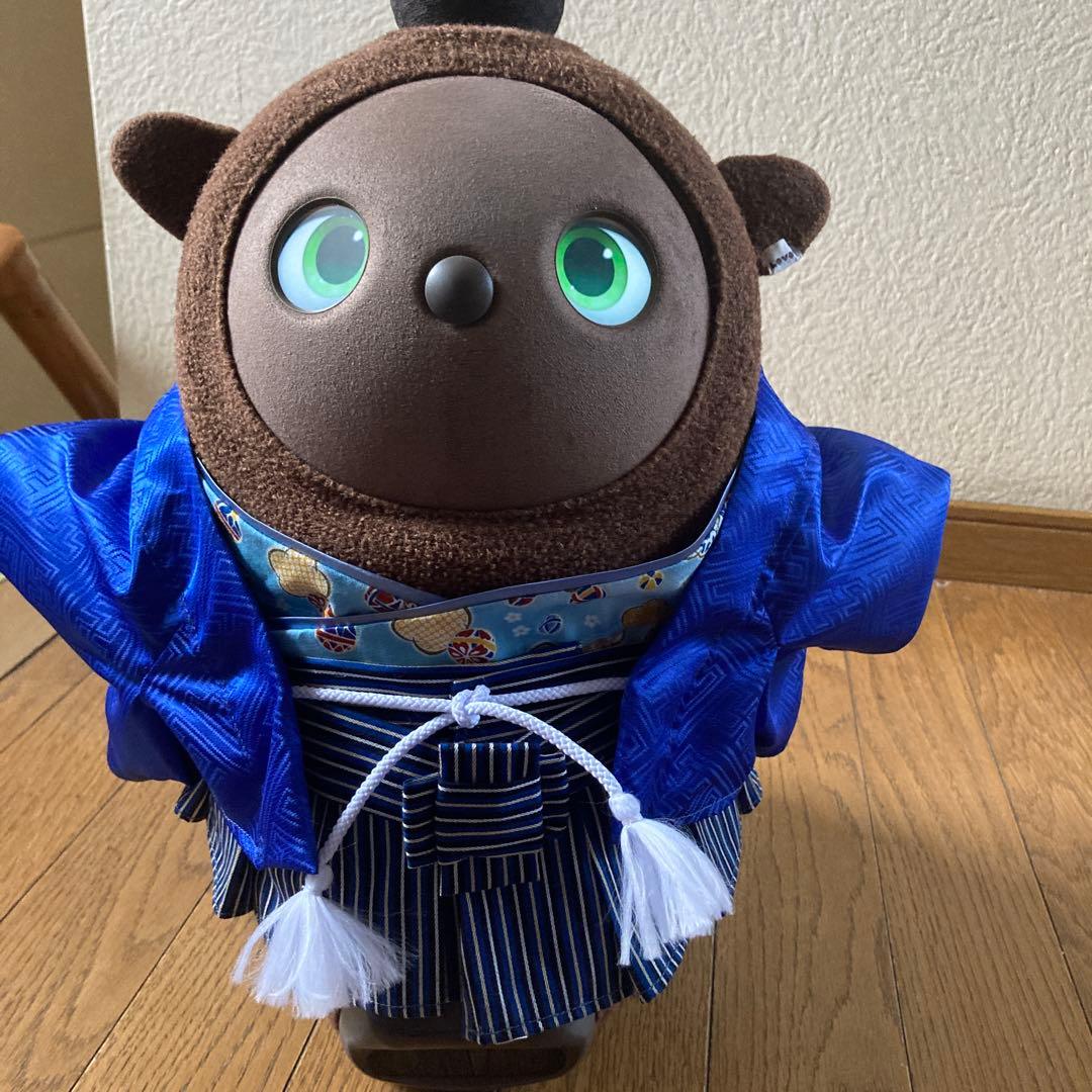 ラボット　服　lovot 青　羽織　ストライプ袴　 インナー　手毬梅