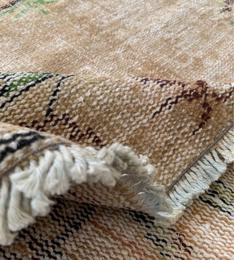 特大　超大判　カーキベージュ　　271×168 トルコヴィンテージラグ