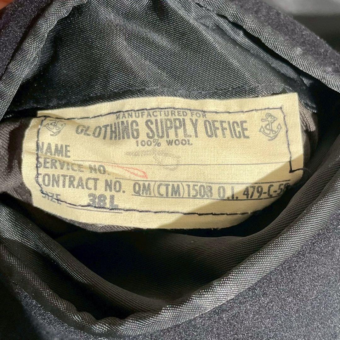 【美品✨】US.NAVY ダブルチェスターコート 海軍 50s 紺 XL相当