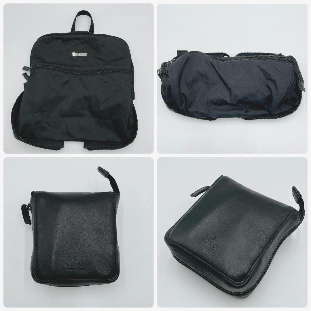 美品 GUCCI リュック 折り畳み トラベルバッグ ブラック f416