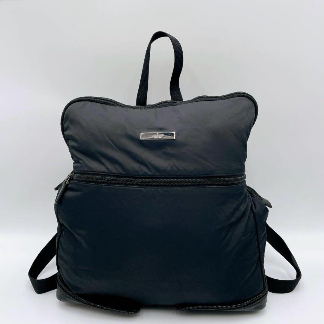 美品 GUCCI リュック 折り畳み トラベルバッグ ブラック f416