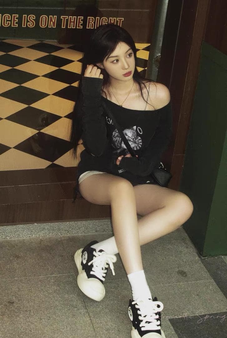 Ocai smile スニーカー厚底 男女兼用 黒 サイズ24cm