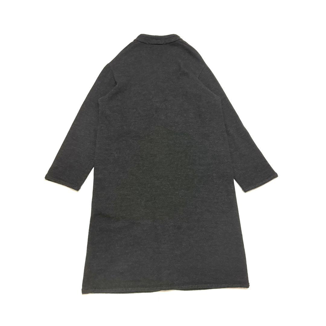 大*蔵様 45R　フロート縮絨のニットコート　ウール　ロングコート　チャコールグ