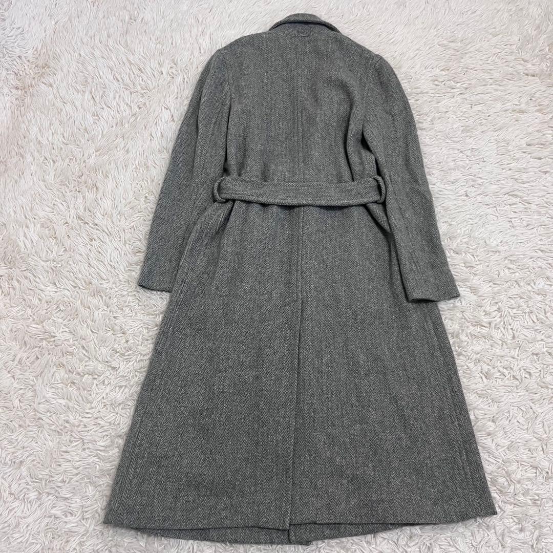 ポロラルフローレン　サイズ2 ウール　ガウンコート　ヘリンボーン　グレー　ベルト