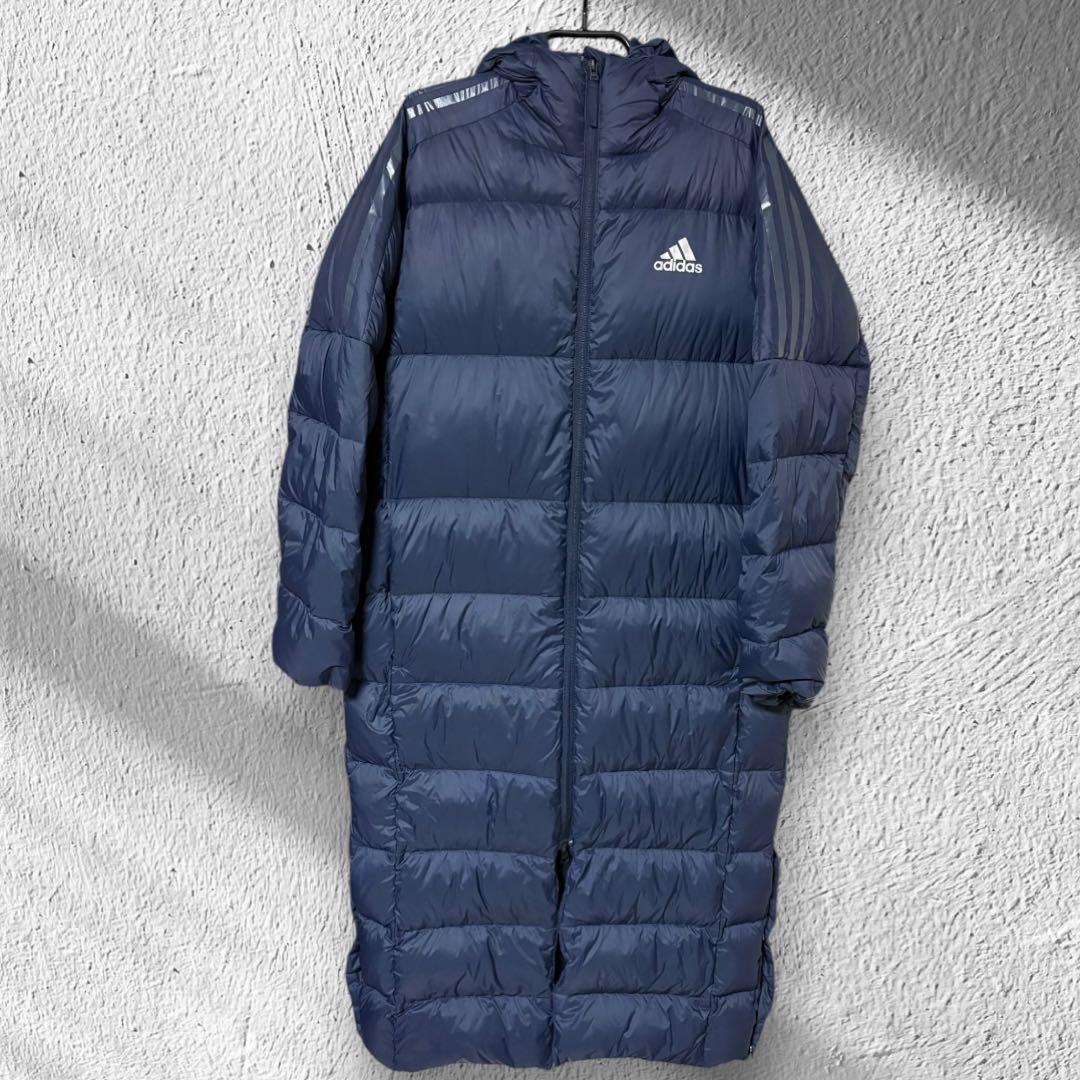 【adidas アディダス】ベンチコート(L)ネイビー
