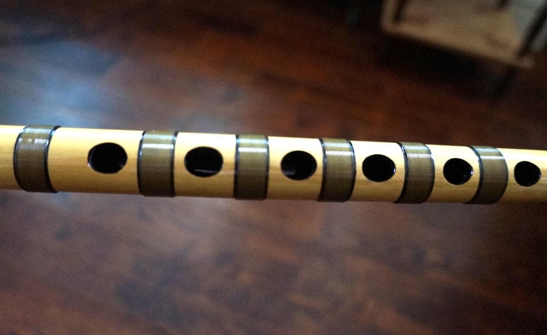 竹笛・横笛・和楽器・六穴・五本調子・祭り笛・巻き有り・美品