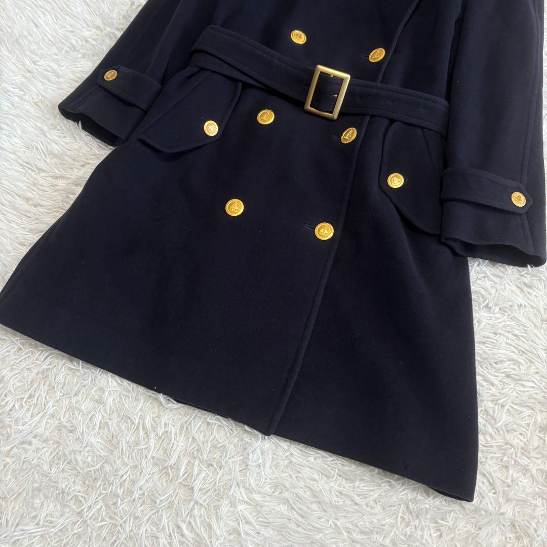 BURBERRYS ロングコート カシミヤ混 ベルト付 金ボタン ダブル 9