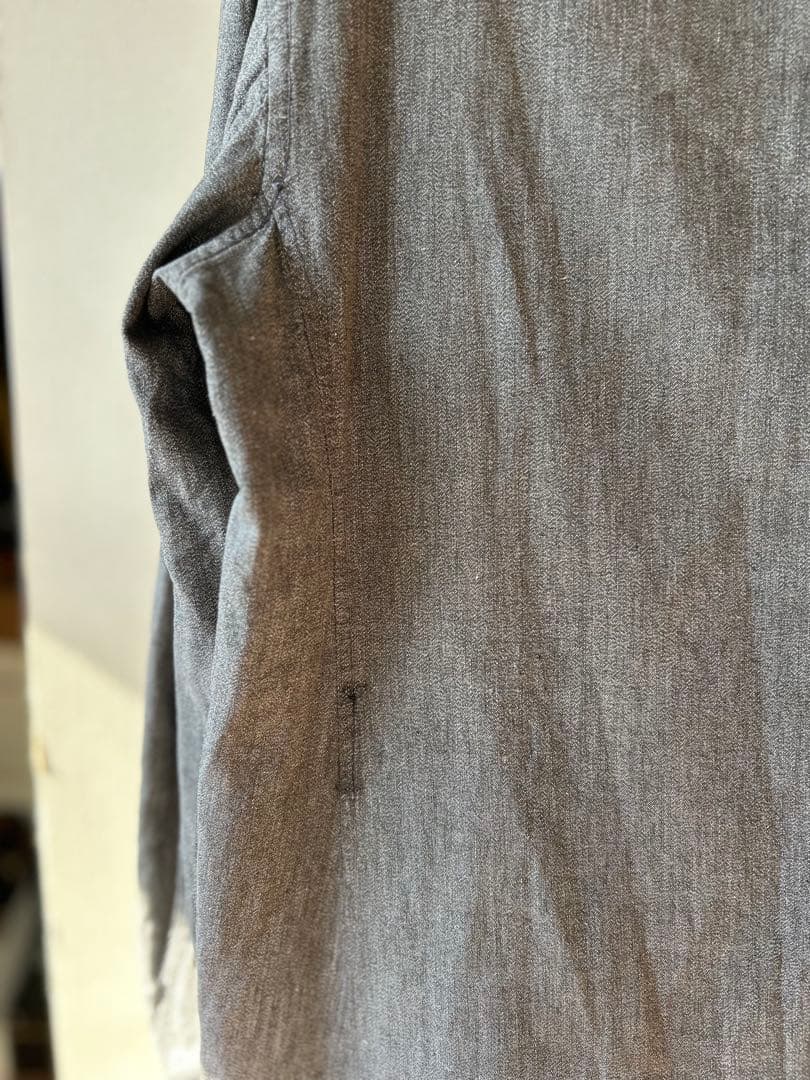 40s 50s フレンチワーク ブラックシャンブレー 平織りアトリエコート