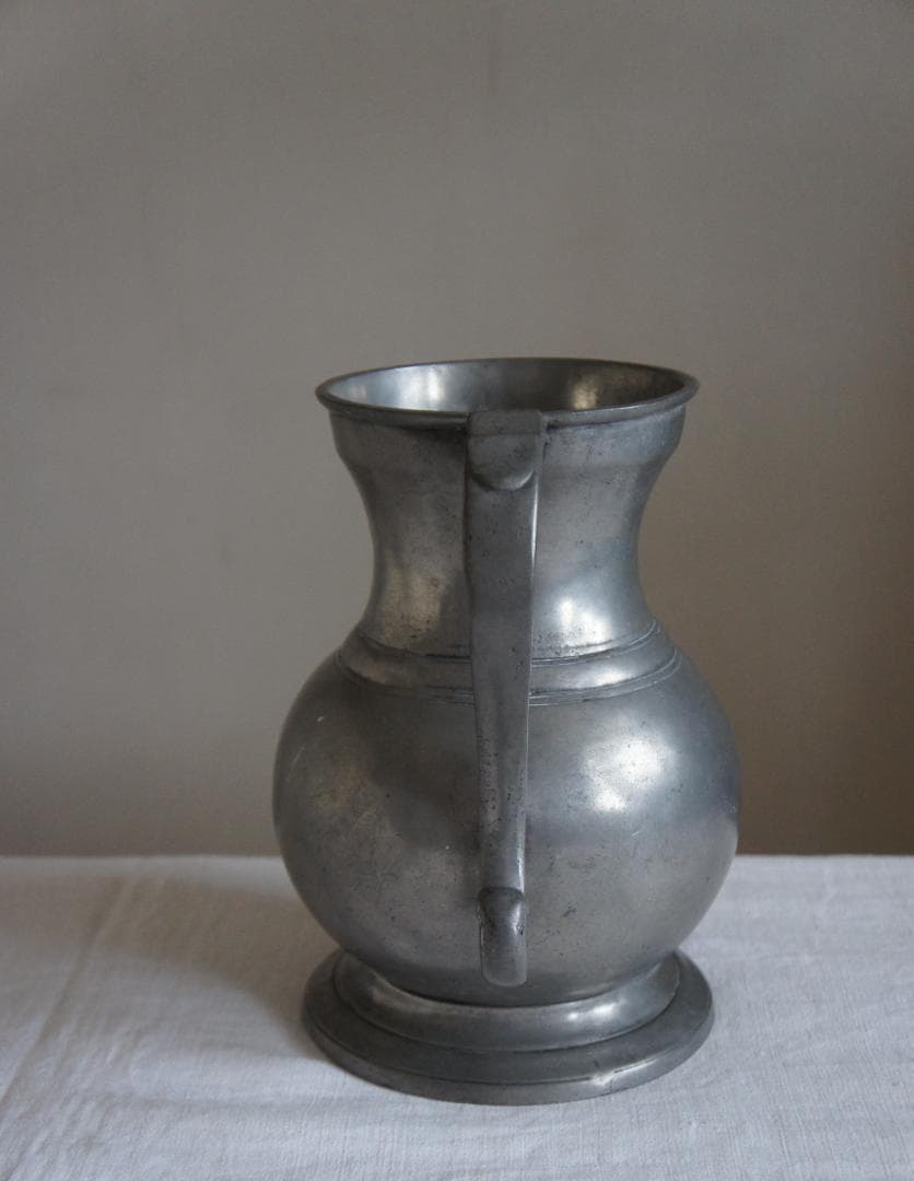 フランスアンティーク ピューター製 ピッチャー ジャグ ポット 花器