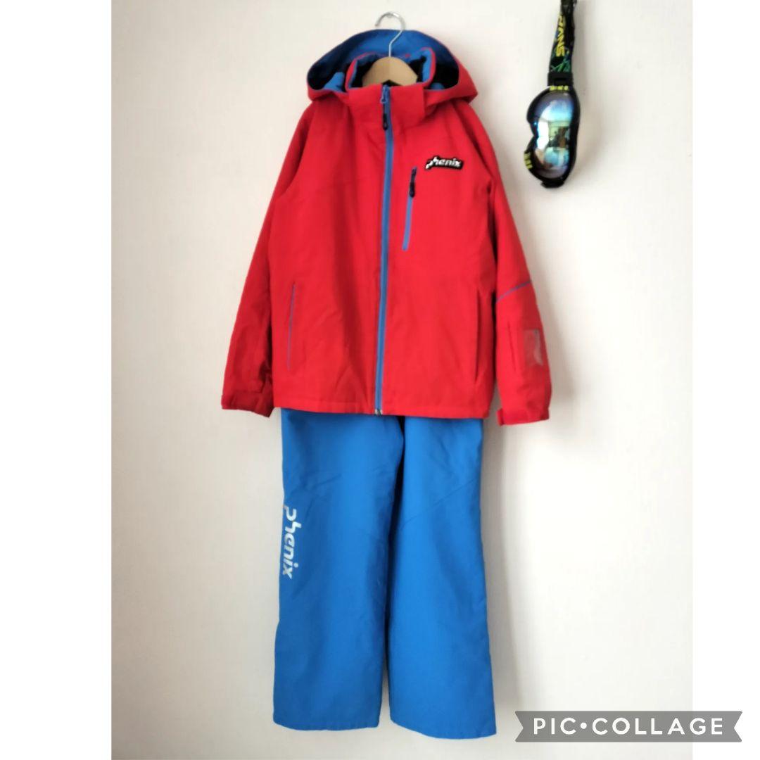 美品 PHENIX デモモデル スキーウェア 上下 150 赤青 ジュニア男の子