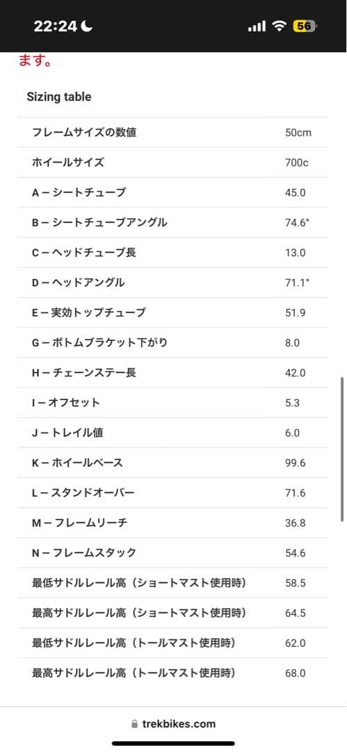 もと　Trek Domane SL5 50サイズ　カスタム有り