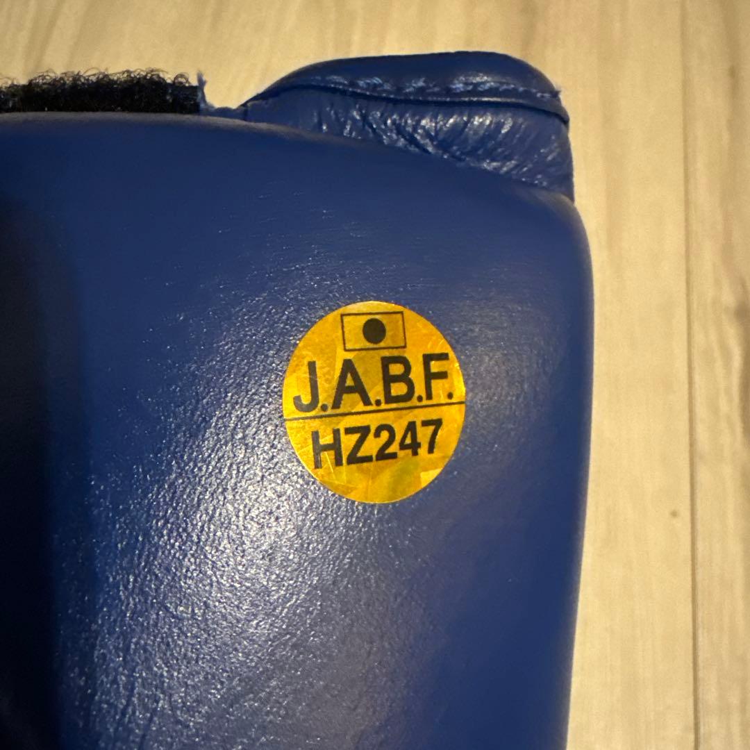 adidas 青 アマチュアヘッドギア J.A.B.F 公認シール付　サイズS