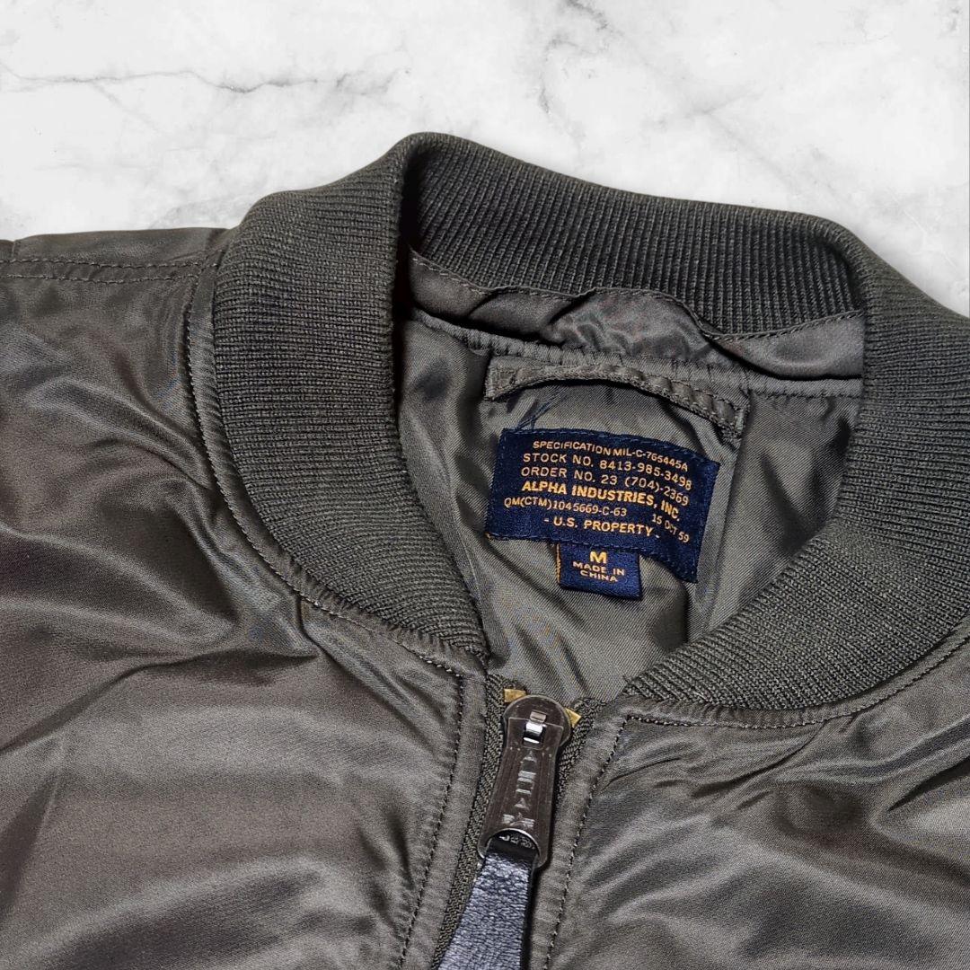 美品✨アルファインダストリーズ MA-1 フライトジャケット カーキ M 短丈