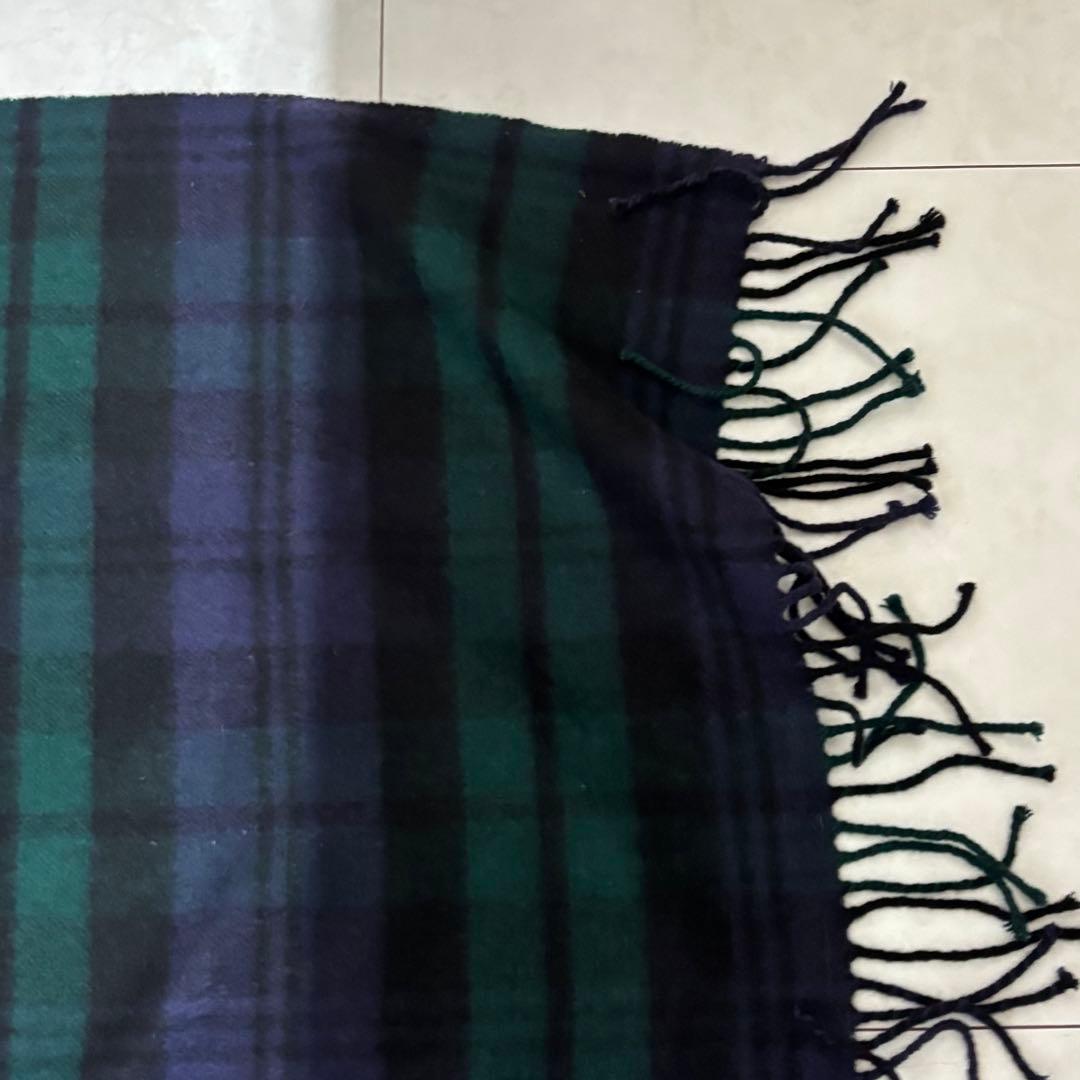 ジョンストンズ　カシミヤ100%　ストール　大判　緑チェック　CASHMERE