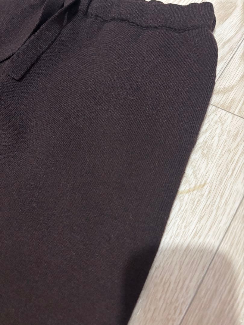 LA PEAU DE GEM アンチピリングニットパンツ ブラウン36