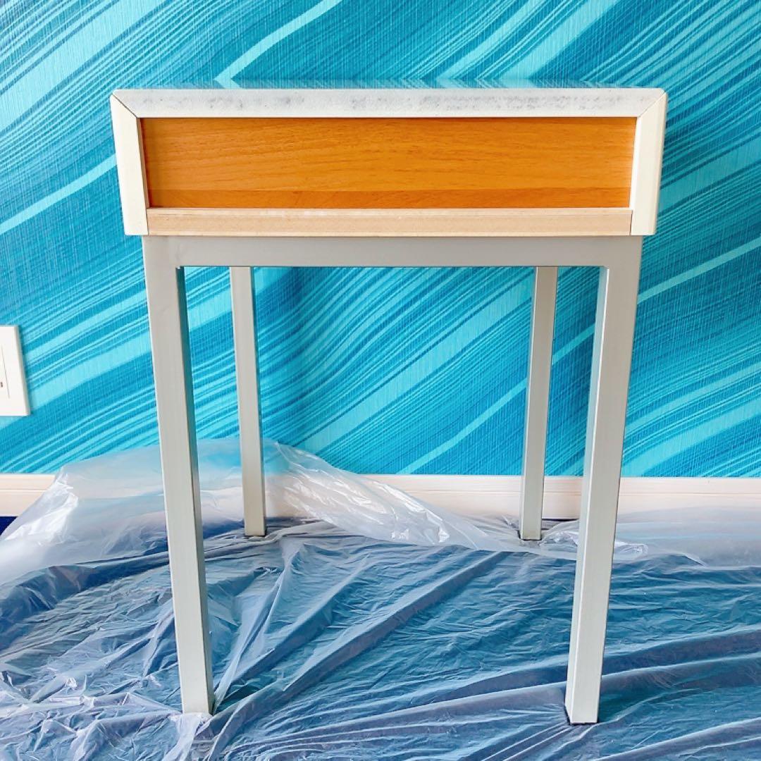 フランスベッド サイドテーブル① 引き出し オフホワイト リメイク DIY