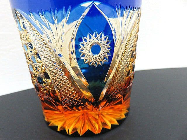 K*e様 未使用品　黒木国昭作　綾切子　オールドファッショングラス　共箱付き　現