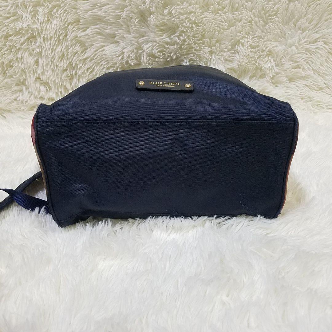 【美品】ブルーレーベルクレストブリッジ リュック ノバチェック 本革 キャンバス