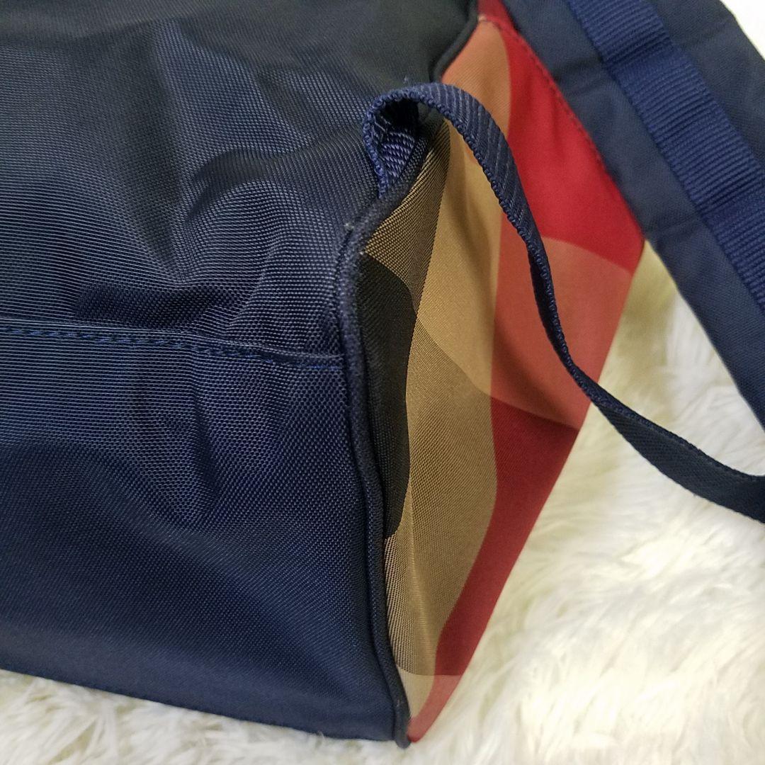 【美品】ブルーレーベルクレストブリッジ リュック ノバチェック 本革 キャンバス