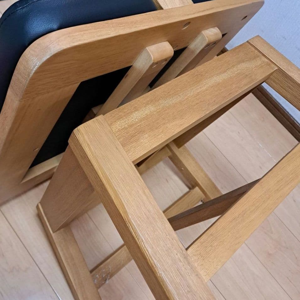 【直接引渡し限定】 回転式チェア　ダイニングチェア　木製　肘つき　2脚セット