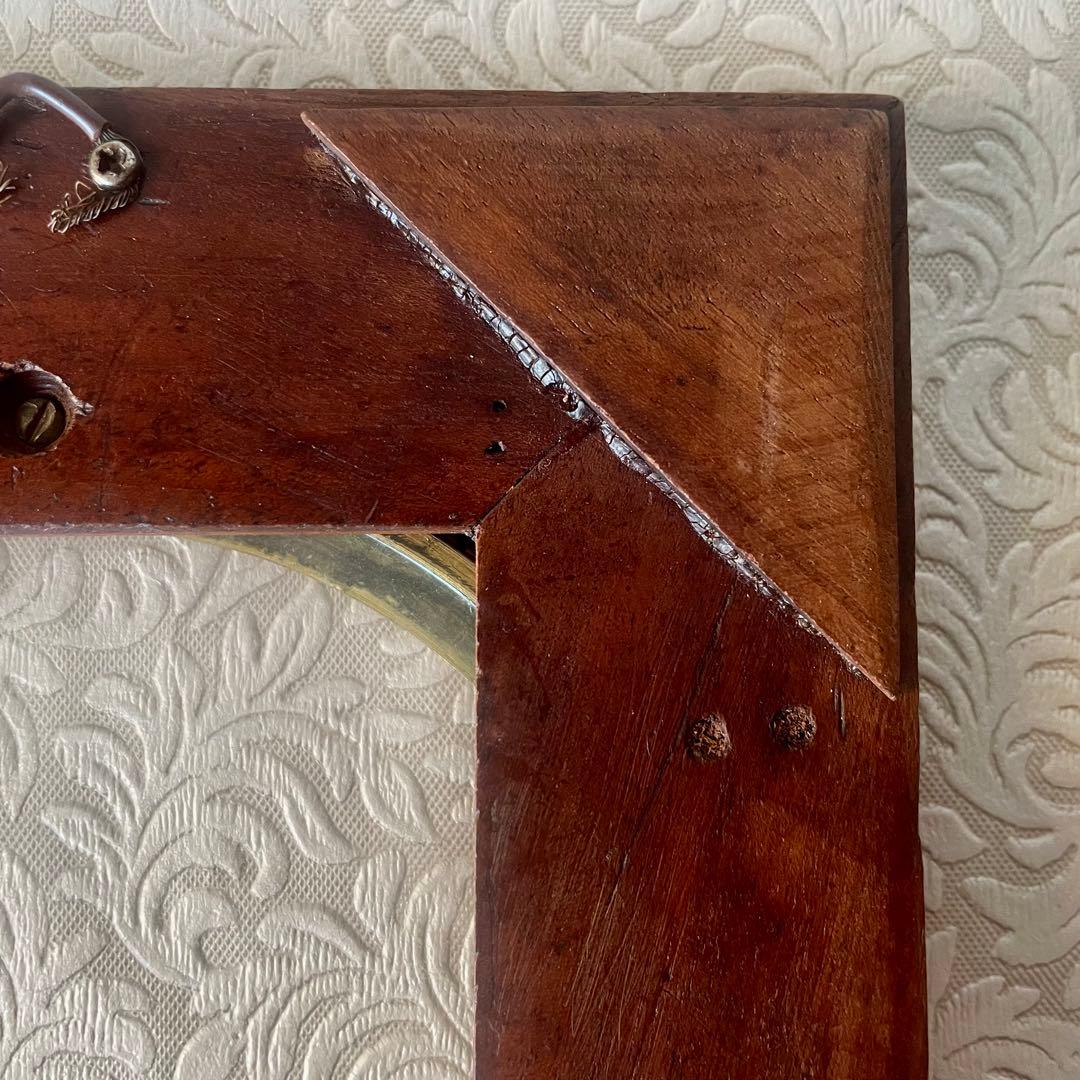 どんぐりレリーフダブルフレーム　ブロンズ&ウッド　ガラス入りフランスアンティーク