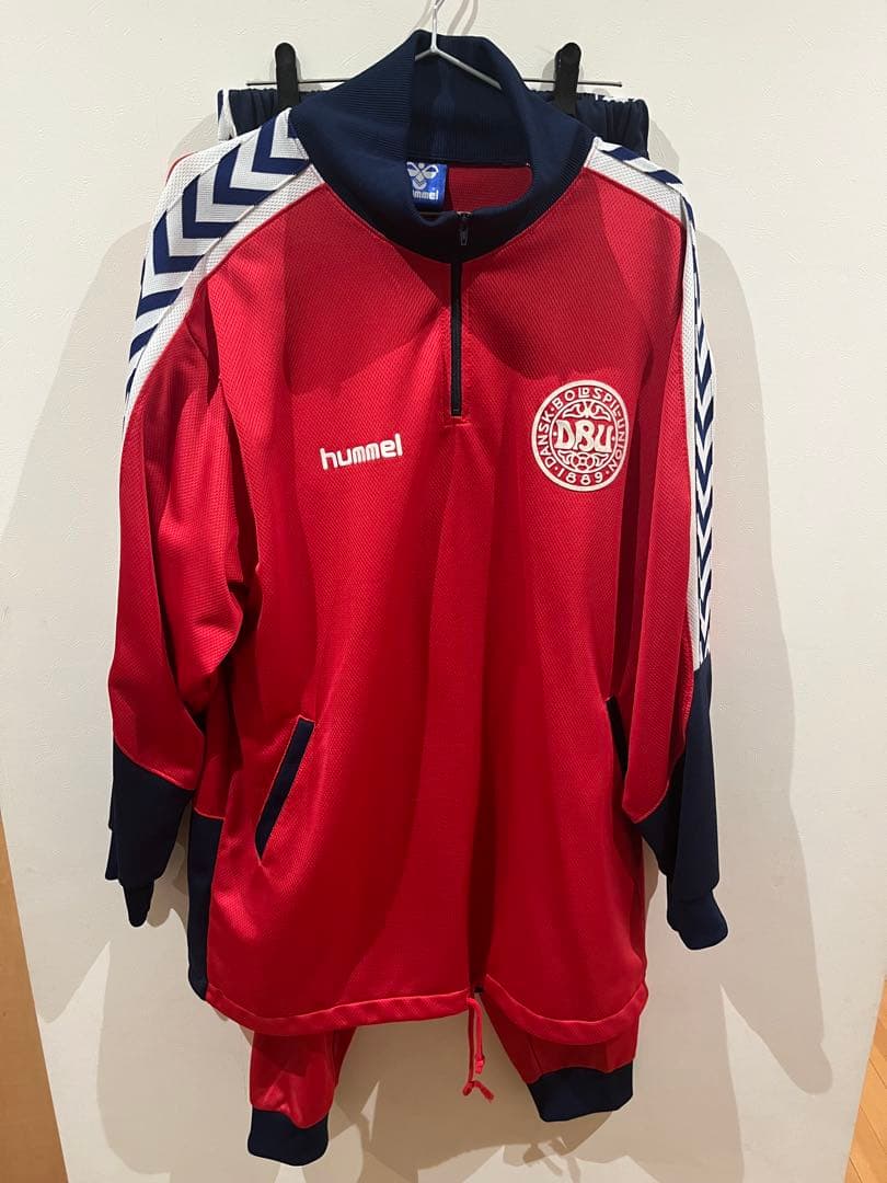 hummel デンマーク代表　ジャケット　ジャージ ー90s セットアップ