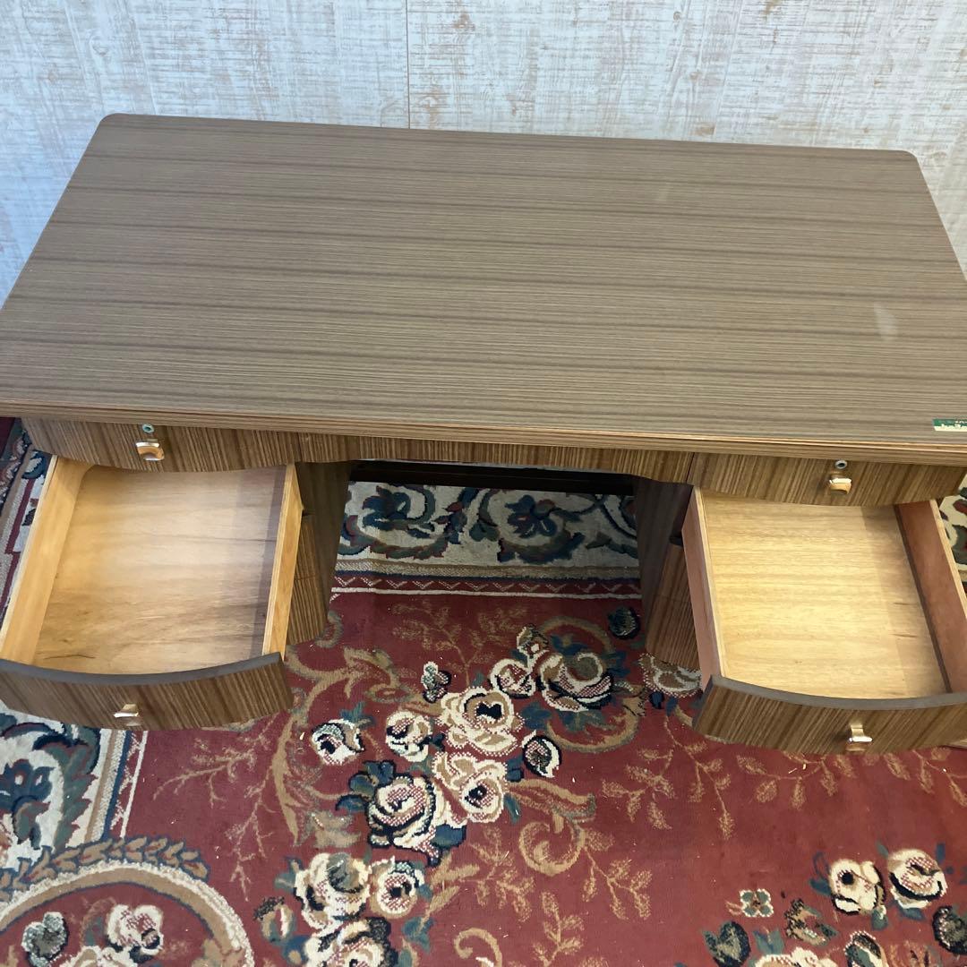 昭和レトロ 東洋デスク 古家具 木製 両袖 書斎机 勉強机 文机 ワークデスク