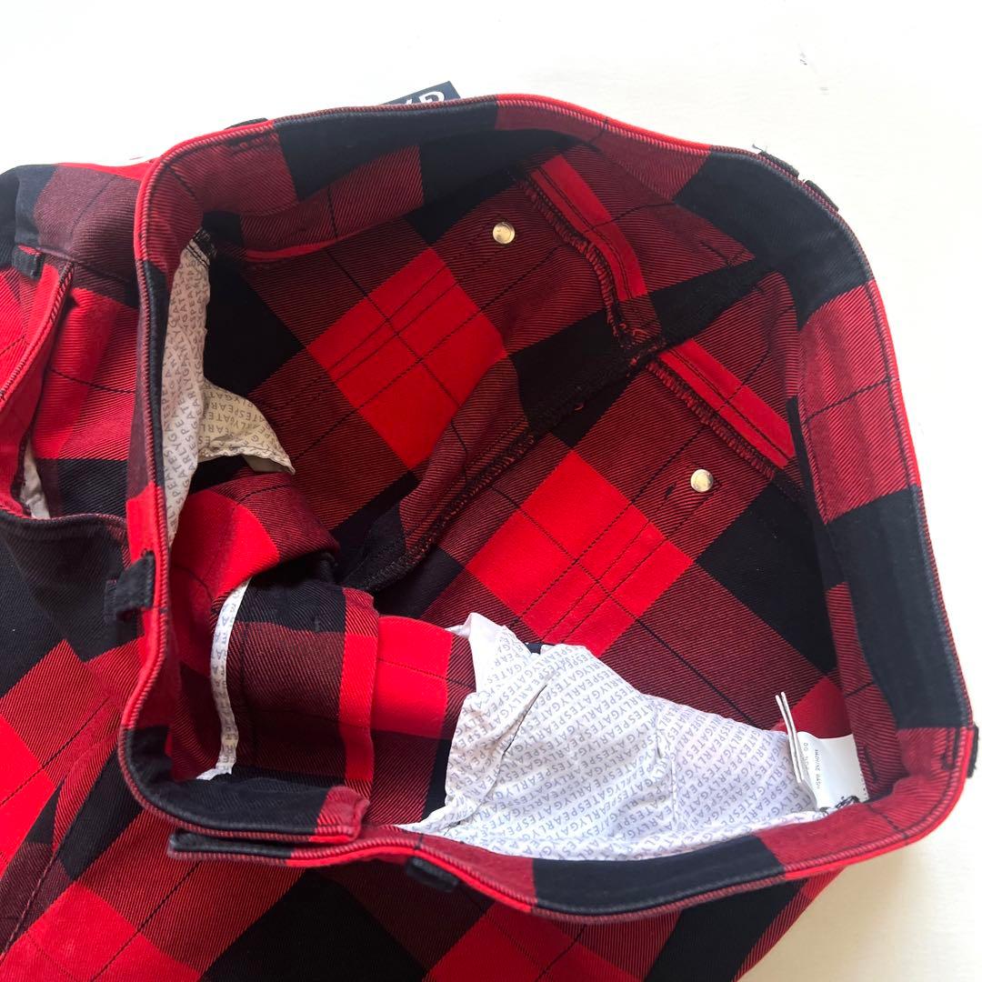 パーリーゲイツ　セットアップ　チェック柄　ジャケット　パンツ　メンズ　ゴルフ　赤