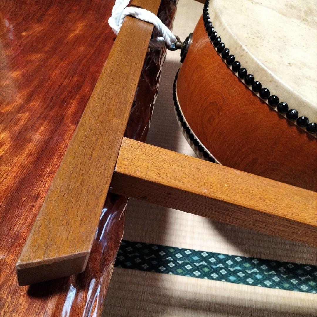 和太鼓　平胴太鼓　鳥居台付き　1.5尺 約45cm 中古良品