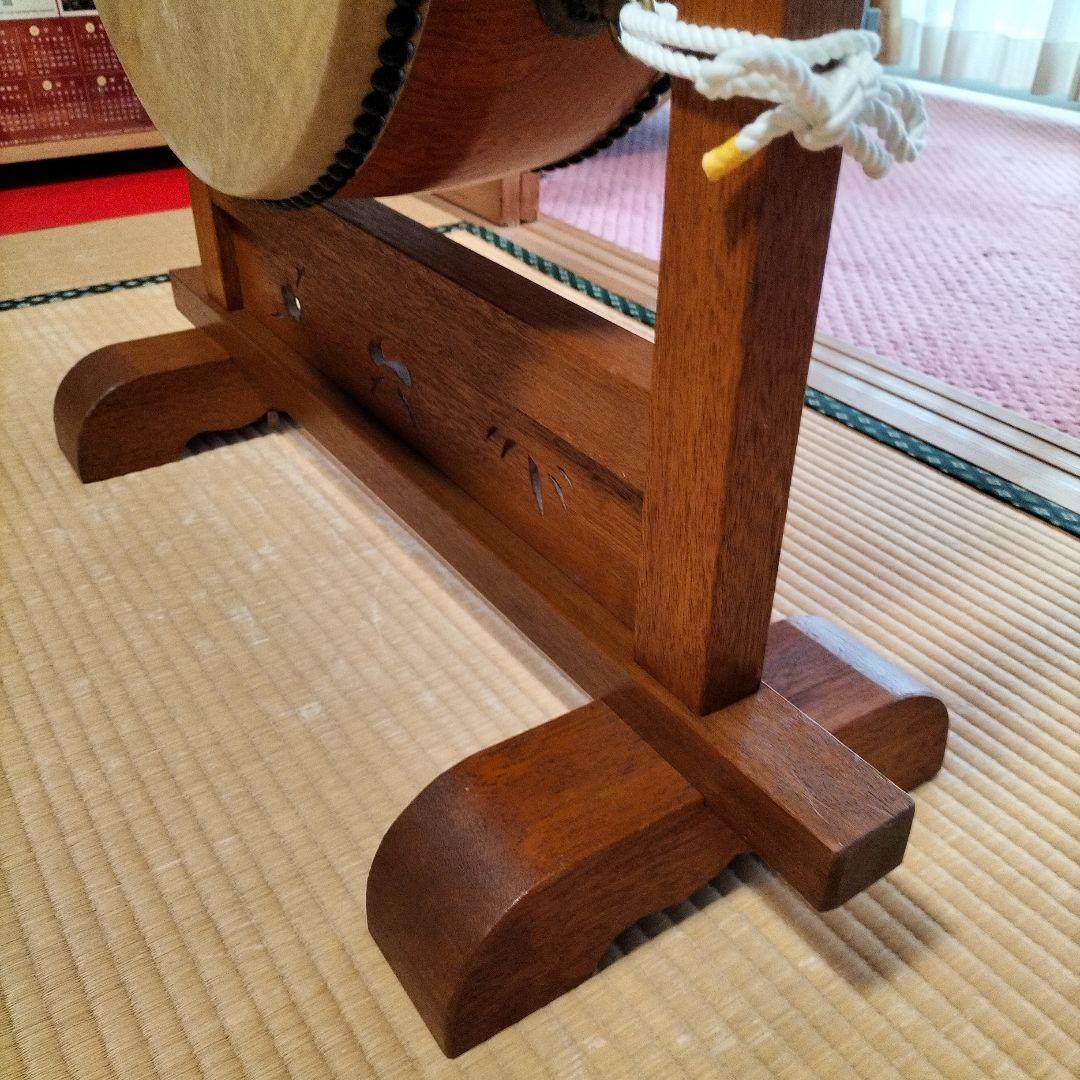 和太鼓　平胴太鼓　鳥居台付き　1.5尺 約45cm 中古良品